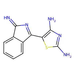 1H-Isoindol-3-amine, 1-(2-amino-4-imino-5(4H)-thiazolylidene)- structure