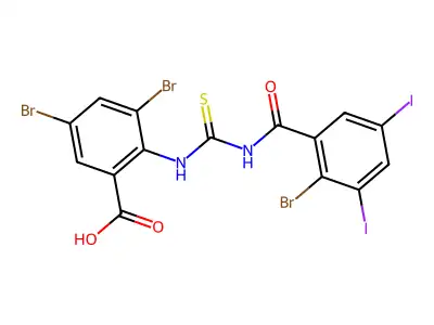 3,5-dibromo-2-[(2-bromo-3,5-diiodo-benzoyl)thiocarbamoylamino]benzoic Acid structure
