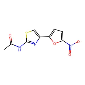 N-(4-(5-Nitro-2-furyl)-2-thiazolyl)acetamide structure