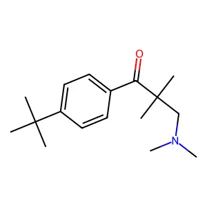 Propiophenone, 4'-tert-butyl-2,2-dimethyl-3-(dimethylamino)- structure