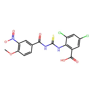 3,5-DICHLORO-2-[[[(4-METHOXY-3-NITROBENZOYL)AMINO]THIOXOMETHYL]AMINO]-BENZOIC ACID structure
