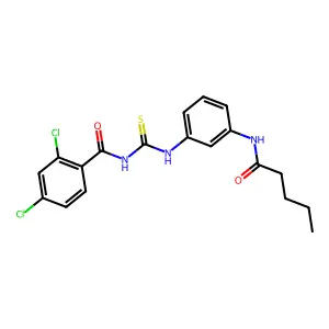 2,4-dichloro-N-[[3-(pentanoylamino)phenyl]carbamothioyl]benzamide structure