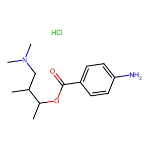 2-Butanol, 4-(dimethylamino)-3-methyl-, 2-(4-aminobenzoate), hydrochloride (1:1) structure