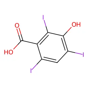 3-Hydroxy-2,4,6-triiodobenzoic acid structure