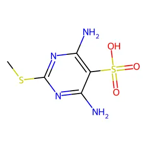 4-Amino-6-imino-2-(methylsulfanyl)-1,6-dihydropyrimidine-5-sulfonic acid structure