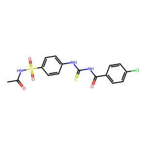 N-[[4-(acetylsulfamoyl)phenyl]carbamothioyl]-4-chlorobenzamide structure