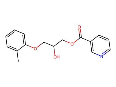 2-Hydroxy-3-(2-methylphenoxy)propyl pyridine-3-carboxylate structure