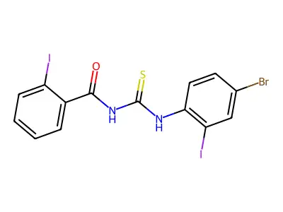 N-[(4-bromo-2-iodophenyl)carbamothioyl]-2-iodobenzamide structure