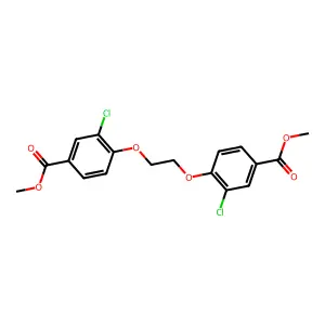 Dimethyl 4,4'-(1,2-ethanediylbis(oxy))bis(3-chlorobenzoate) structure