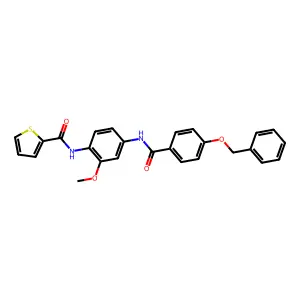 N-[2-methoxy-4-[(4-phenylmethoxybenzoyl)amino]phenyl]thiophene-2-carboxamide structure