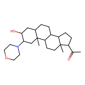 Pregnan-20-one, 3-hydroxy-2-(4-morpholinyl)-, (2beta,3alpha,5alpha)- structure