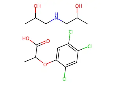 Bis(1-hydroxypropan-2-yl)azanium;2-(2,4,5-trichlorophenoxy)propanoate structure