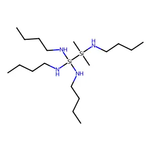 N,N',N'',N'''-(1,1-Dimethyl-1-disilanyl-2-ylidyne)tetrabutylamine structure