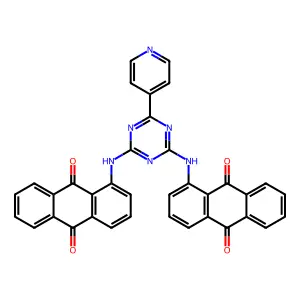 1,1'-((6-(Pyridin-4-yl)-1,3,5-triazine-2,4-diyl)diimino)bisanthraquinone structure