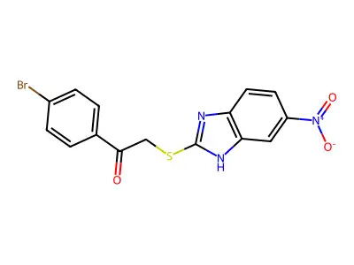 1-(4-Bromophenyl)-2-[(6-nitro-1H-benzimidazol-2-yl)sulfanyl]ethan-1-one structure