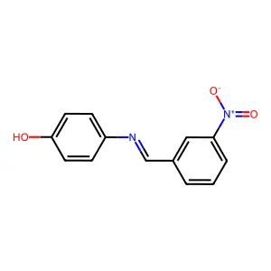 Phenol, p-((m-nitrobenzylidene)amino)- structure
