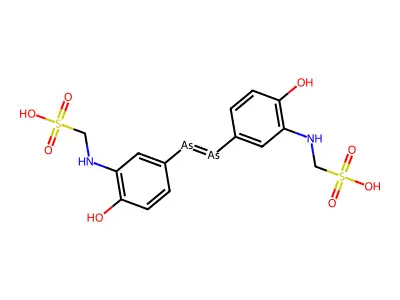 [1,2-Diarsenediylbis[(6-hydroxy-3,1-phenylene)imino]]bis-methanesulfonic acid structure