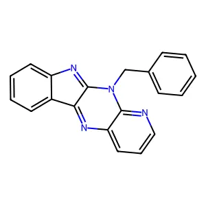 11H-Pyrido(3',2':5,6)pyrazino(2,3-b)indole, 11-(phenylmethyl)- structure