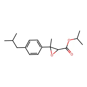 Isopropyl 3-methyl-3-(p-isobutylphenyl)oxirane-2-carboxylate structure