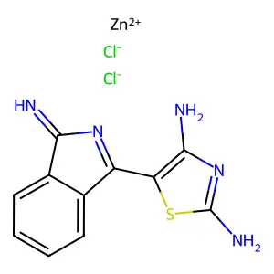 Zinc, (1-(2-amino-4-imino-5(4H)-thiazolylidene)-1H-isoindol-3-amine)dichloro- structure