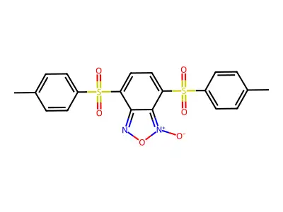 Benzofurazan, 4,7-bis((4-methylphenyl)sulfonyl)-, 1-oxide structure