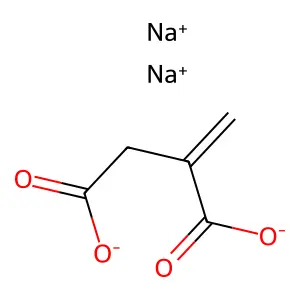 Butanedioic acid, 2-methylene-, sodium salt (1:2) structure