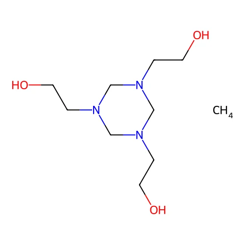 2-[3,5-Bis(2-hydroxyethyl)-1,3,5-triazinan-1-yl]ethanol;methane structure