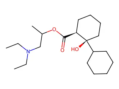 1-(diethylamino)propan-2-yl (2S)-2-cyclohexyl-2-hydroxycyclohexane-1-carboxylate structure
