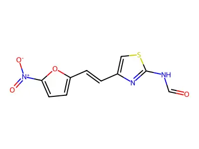 2-Formylamino-4-(2-(5-nitro-2-furyl)vinyl)-1,3-thiazole structure