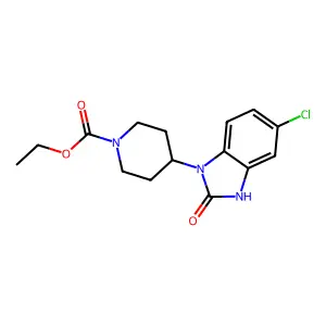 Ethyl 4-(5-chloro-2,3-dihydro-2-oxo-1H-benzimidazol-1-yl)piperidine-1-carboxylate structure