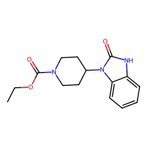 Ethyl 4-(2,3-dihydro-2-oxo-1H-benzimidazol-1-yl)piperidine-1-carboxylate structure