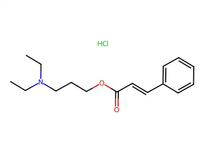 2-Propenoic acid, 3-phenyl-, 3-(diethylamino)propyl ester, hydrochloride structure
