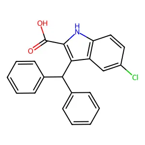 1H-Indole-2-carboxylic acid, 5-chloro-3-(diphenylmethyl)- structure