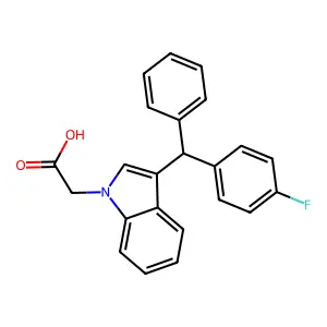 1H-Indole-1-acetic acid, 3-((4-fluorophenyl)phenylmethyl)- structure