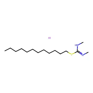 Dodecyl N,N'-dimethylcarbamimidothioate--hydrogen iodide (1/1) structure