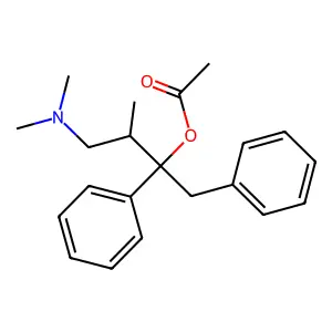 4-(Dimethylamino)-3-methyl-1,2-diphenylbutan-2-yl acetate structure