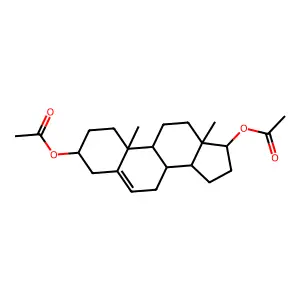 Androst-5-ene-3-beta,17-alpha-diol di(acetate) structure
