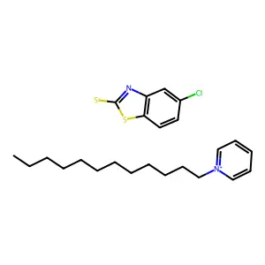 Lauryl pyridinium 5-chloro-2-mercaptobenzothiazole structure