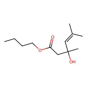 Butyl 3-hydroxy-3,5-dimethylhex-4-enoate structure