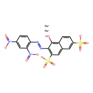 Disodium 2-(2,4-dinitrophenylazo)-1-hydroxynaphthalene-3,6-disulphonate structure
