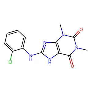 Theophylline, 8-(o-chloroanilino)- structure