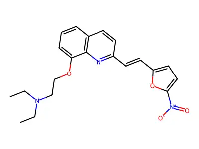 N,N-Diethyl-2-[2-[2-(5-nitrofuran-2-yl)ethenyl]quinolin-8-yl]oxyethanamine structure