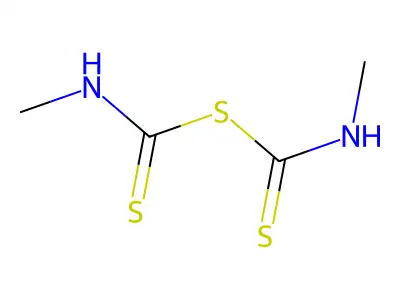 n-Methyl-1-(methylthiocarbamoylsulfanyl)methanethioamide structure