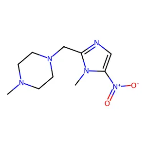 Piperazine, 1-methyl-4-((1-methyl-5-nitro-1H-imidazol-2-yl)methyl)- structure