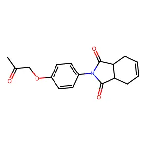 1H-Isoindole-1,3(2H)-dione, 3a,4,7,7a-tetrahydro-2-((2-oxopropoxy)phenyl)- structure