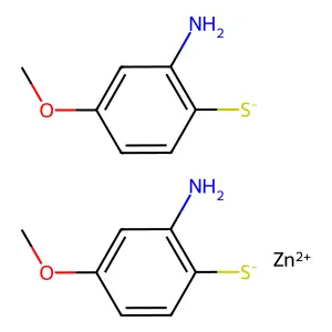 Zinc, bis(2-(amino-kappaN)-4-methoxybenzenethiolato-kappaS)-, (T-4)- structure