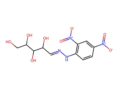 (2R,3S,4S)-5-[(2,4-dinitrophenyl)hydrazinylidene]pentane-1,2,3,4-tetrol structure