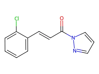 3-(2-Chlorophenyl)-1-pyrazol-1-ylprop-2-en-1-one structure