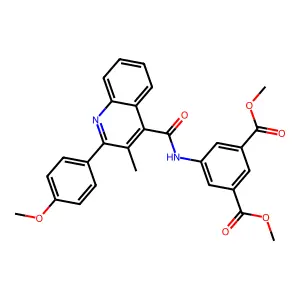 dimethyl 5-[[2-(4-methoxyphenyl)-3-methylquinoline-4-carbonyl]amino]benzene-1,3-dicarboxylate structure