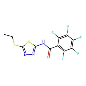 N-[5-(ethylsulfanyl)-1,3,4-thiadiazol-2-yl]-2,3,4,5,6-pentafluorobenzamide structure